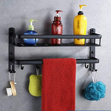 AINIYF Bagno Bagno Doccia Mensola Organizzatore Parete Punch Spazio Libero in Alluminio WC 1/2 / 3 Tier Torre Hanger Agganciare Drain Staccionata, Nero