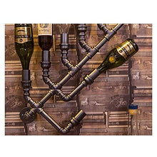 PZW Semplice e Creativo Stile Industriale Stile Pipa ad Acqua Portabottiglie da Parete in Ferro/Scaffale Decorativo per Sala da Pranzo, Cucina, Livinstanza G (10 * 80 Cm)