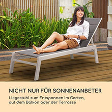 Blumfeldt Renazzo Lounge - Lettino Prendisole, Lettino da Giardino, Superficie: 186 x 56 cm, Schienale Regolabile in 6 Livelli, Superficie Imbottita Idrorepellente, ComfortMesh, Bianco/Grigio
