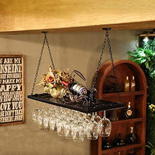 YWYW Portabottiglie Portabicchieri da Vino Portabicchieri da Champagne Portabicchiere Portabottiglie da Appendere in Ferro battuto Europeo (Nero) (Dimensioni: 80 * 31 cm)