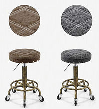 Csq - Sgabello da bar, stile retrò, girevole, con poggiapiedi, salone di bellezza, barbiere, altezza regolabile, facile da spostare (colore: C, dimensioni: 32 x 50 x 64 cm)
