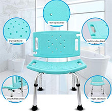 Sgabello da bagno JUNshower sgabelli sedile Bagno Mobility Aid pieghevole Doccia, leggero regolabile in altezza Bagno Bagno Sedile Stool, Fare il bagno Aiuti for Anziani, staccabile Schienale Sedia (C