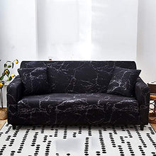 QTSUANNAI Copridivano,Stampa Elastico Divano Cover Nero Marmorizzazione Cotone Divano Asciugamano Antiscivolo Divani Coperture per Soggiorno,4,Sedile 235,300Cm