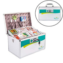 MYHZH First Aid Box con Serratura di Sicurezza, farmaco di dialogo Libreria Medicina d'urgenza della Scatola per Droga Bagagli, Kit di Primo Soccorso