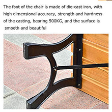 household products Panchina da Giardino in Legno massello da Esterno, Sedile Senza Braccia anticorrosivo in ghisa, Panca da Giardino per Patio Esterno, usata per Portico, Prato