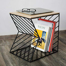 Jcnfa-Tavoli Tavolino Multifunzionale, Tavolino in Metallo Irregolare, Tavolino Laptop(Size:11.81 * 17.71 * 17.71in),Color:Legna