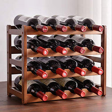 ASDZ Portabottiglie da 16 Bottiglie Portabottiglie da Casa Portabottiglie da Vino in bambù Naturale Naturale da Appoggio Portabottiglie in Legno dal Design Moderno