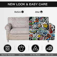 Tanboank Copridivano 3 Posti Elasticizzato Graffiti Grigi Copridivani Chaise Longue Relax Antimacchia Gatto AntiGraffio Copridivano Angolare Universale per divani con penisola 190-230 cm