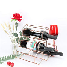 Conservazione del vino Wine Rack - Nordic arte del ferro Wine Rack 6 cremagliera della bottiglia di cucina bottiglia di vino Rack Storage Box vino piano cremagliera indipendente ( Color : Rose Gold )