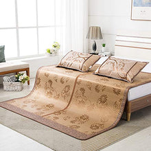 Tappeto in bambù, estivo in bambù, pieghevole, double face, estivo, seta di ghiaccio, sedili in rattan a doppia densità, tappetino per climatizzazione, senza ardiglione naturale, 1,8 x 2,0 m