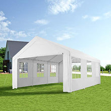 TecTake 403260 Gazebo da Giardino, 100% Impermeabile, Resistente ai Raggi UV, Quattro Elementi Laterali, 600x400x315cm, Bianco