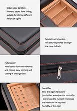QINJLI Handmade Cigar Humidor, Cedar Cigar Desktop Box con umidificatore, Piano in Vetro for 6 Sigari