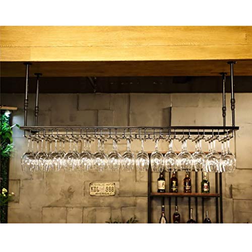 Lwjj Rack Bicchiere di Vino Nero, Supporto di Vetro di Vino Scaffale, cremagliera di Vetro di Vino, cremagliera di Vetro di Vino, cremagliera di Vetro Champagne, Rack Vetro (Size : 120cm)