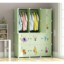 Guardaroba Semplici Bambini Armadio casa Camera da Letto Panno di plastica del Bambino del Tessuto Semplice Bagagli Moderna Hanging Assemblea Armadio XINYALAMP (Color : Green)