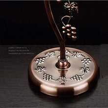 QTWW Portabottiglie da appoggio in Metallo Color Bronzo con Motivo a vortice, vetrinetta per 6 Bicchieri da Vino