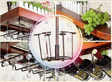 Wine Rack, Vino Wine Rack Rack, legno scaffali galleggiante Built-in acrilico Calici Hanger Capovolto attaccatura del supporto di Wine Glass Pendant decorazioni in cristallo con 3 portabottiglie tondo