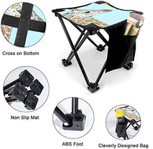 liang4268 Sgabello da Campeggio Giraffe Face Folding Camping Stool Lightweight Chairs Portable Seat for Adults Fishing Hiking Gardening And Beach with Carry Bag