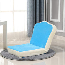 MICEROSHE Comodo Divano Sedia Sedia da Terra con Schienale Regolabile, Imbottita e Pieghevole, Sedia da Gioco, Sedia da Meditazione (Colore : Blu, Dimensione : 86 * 43 * 8cm)