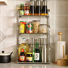 &ripiano di stoccaggio Scaffali da cucina, scaffale for ripiani for spezie a tre piani in acciaio inossidabile Scaffale di finitura