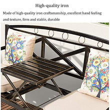 Panca da Giardino Per Patio Esterno da 59 Pollici,Panca da Cortile Per Il Tempo Libero Con Tavolo Centrale,Sedile Decorativo Con Struttura In Ghisa Durevole Combinazione di Tavolo E Sedia da Balcone