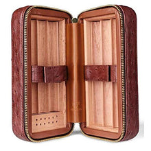YAeele Cigar Box, Cigar Humidor Viaggio Portatile 6 Stick Sealed Rivestimento Legno di Cedro, Adatto a Fumatori Cigar Humidor e Un Sigaro Accessori - Pelle Marrone, Anti-Pressione .Compleanno/Regali