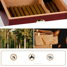 Ytimelyd Cigar Humidor Glass Top Cigar Display Box, Handcrafted Cedar Wood Cigar Storage Box Divider & Hygrometer Cigar Gifts for Men