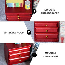EXCEART 1: 12 Dollhouse Miniature Da Comodino Da Tavolo Mini Comodino Mobili Camera Da Letto In Legno Comodino Armadio Accessori Casa Delle Bambole Rosso