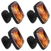 Chitarra rock in fiamme Pomelli per Porta Set di 4 Pomelli per Mobili Manopole per Cassetti Cucina Armadio Vetro
