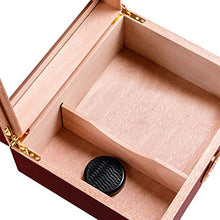 DPLQX Humidor per sigari adorini, sigari armadi Humidor per sigari Finestra di Vetro Trasparente Buona Tenuta Portatile Facile da Portare in Giro,Red_260x110x220mm/10x4x9in