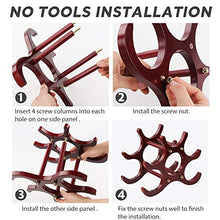 Gimars Portabottiglie Vino in Legno Naturale Scaffale Cantinetta da Tavolo Supporto per Bottiglie Vino Champagne Spumante, Marrone, 6 Bottiglie