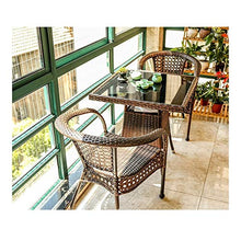 HLZY Tavolo in Vimini in Rattan mobili in Patio e Set s Mobili da Giardino in Rattan Set Patio Mobili da Giardino Conservatorio Set da tavola da Tavolo con Conversazione tavolino da caffè in Vetro
