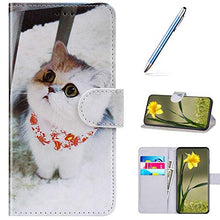 URFEDA Compatibile con Samsung Galaxy J7 2016 Custodia Pelle Cover Retro Flip Case Colorato Cover Portafoglio Magnetica Libro Cuore Custodia Libretto Antiurto Cover Supporto Stand Wallet Case Gatti