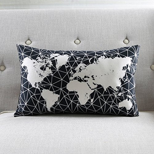 MEILING Bianco e Nero Nordic Geometrico a Righe Divano Cuscino Morbido camoscio Cuscino Decorativo tra i Cuscini del Modello (Colore : Without A Core)
