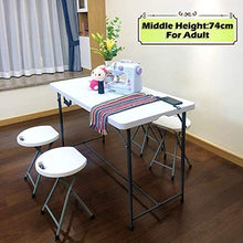Tavolo da campeggio Mobili portatili leggeri 4ft Tavolo pieghevole w / 3 altezze regolabili per campeggio Picnic Giardino Catering Party Dining BBQ Fair Stall Home Office w / Carry Maniglia indoor & o