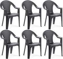 MAURY'S Set Sedie da Giardino Kora in Polipropilene 55 X 54 X 82 Cm (Antracite, 6)