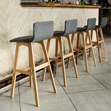 XHCP Mobili per Soggiorno Sgabelli Sgabelli da Bar in Legno Sedie da Pranzo Imbottite con Schienale ergonomico Sgabelli da Bar per Cucina/Pub | Gambe Sgabello Naturale/Nero | Copris