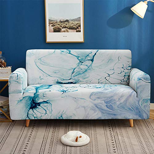 Copridivano Stampato,Copridivano Elasticizzato Astratto Blu Splash Ink Stampato Soggiorno Antiscivolo Poliestere Spandex Fodera Per Divano Fodera Universale Per Divano Fodera Per Mobili Protezione Pe