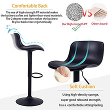 YOUNIKE Sgabelli da Bar con Altezza Regolabile e Rotazione a 360°, Design Moderno ergonomico e aerodinamico per bancone Bar, Cucina e casa, Set da 2, Nero