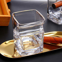 Bicchiere di Whisky di Sigaro, Fatto a Mano dal Vetro di Cristallo Senza Piombo, Vetro Vecchio Stile con Riposo con Sigaro frastagliato, Natale, Regali di Compleanno