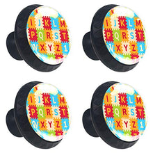 Confezione da 4 manopole per mobili da cucina, manopole per cassetti Bubble baby alfabeto numero puzzle Tira le maniglie delle porte