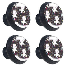 Set di 4 maniglie rotonde per armadio da cucina, credenza, cassettiera, cassettiera, con viti, per cucina, comò, armadietto, bagno, armadio, galassia unicorno, cavalli astronauro Spaces Planet