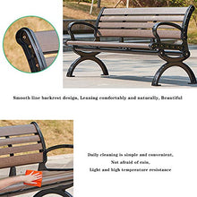 Panca da giardino da 59 pollici Panchina da cortile per terrazza, panca in legno di plastica in alluminio pressofuso a 3 posti, sedie da veranda resistenti alle intemperie per mobili da ingresso/p