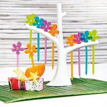 Koziol A-Pril Set Stecchini da Festa, 8 pz , con Albero, Bianco con Giallo Zenzero / Corallo / Verde Senape/ Turchese, 3126003