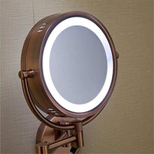 ZCCL Specchio per Il Trucco con Specchio cosmetico per Il Bagno Specchi per Il Trucco con Luce a LED in Oro Rosa Specchio per Il Trucco da 8,5 Pollici Rotondo a Doppio Lato 3X / 1X Specchio Ingra