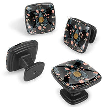 Modello senza cuciture vintage tropicale con frutta Pomelli per Porta Set di 4 Pomelli per Mobili Manopole per Cassetti Cucina Armadio Vetro