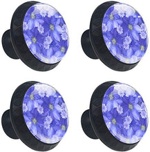 Amore romantico fiore viola floreale Pomelli per Porta Set di 4 Pomelli per Mobili Manopole per Cassetti Cucina Armadio Vetro