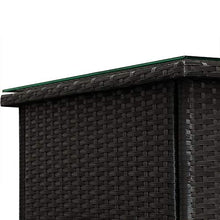 Deuba Tavolino da giardino in rattan nero 50x50x45cm piano in vetro lucido tavolo esterno balcone terrazzo patio