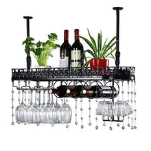 Wine Rack, Vino supporto della cremagliera di vetro di vino Rack pendente di cristallo Vino Vintage Bottle Holder soffitto modello Wine Rack Bar Butler Wine Dispenser ovale europea Ferro battuto for B