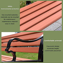 Panchine per terrazza da giardino, panchina per il tempo libero, panchina da esterno resistente alle intemperie con struttura in ghisa e legno massello anticorrosivo, panchina da cortile a 2-3 posti