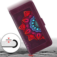 ikasus Cover Compatibile con Samsung Galaxy A21S Custodia Motivo Floreale Custodia a Portafoglio in Pelle PU con Cavalletto e Custodia a Libro,Rosso